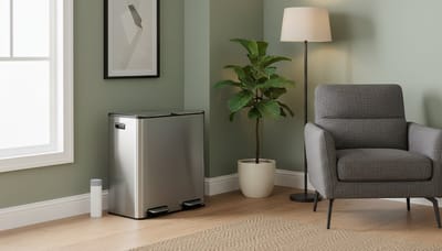 Prullenbak 60 liter met Afvalscheiding - Casa Serena® Luxe Pedaalemmer 2 x 30L - RVS Afvalscheidingssysteem met Soft Close Deksel - Rechthoekige Keukenvuilnisemmer - Inclusief 15 Vuilniszakken - Zi...