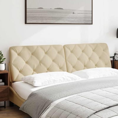 vidaXL - Hoofdbordkussen - 180 - cm - stof - crèmekleurig