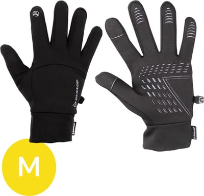 Dunlop Fietshandschoenen Maat M - Fiets Accessoires - Geschikt voor Touchscreen - Handschoenen Heren en Dames - Fietskleding Zwart
