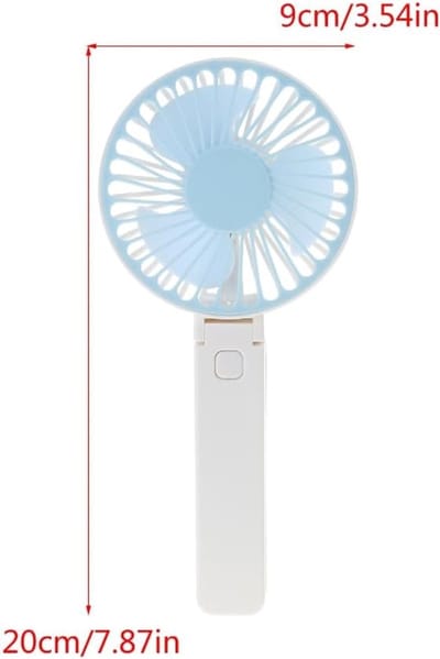 Handzame mini-ventilator - USB-oplaadbaar - Lichtgewicht en draagbaar - Eenvoudig en fris, effen kleur - Blauw