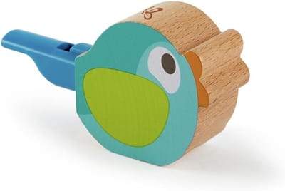 Vogel Fluitje - Muziekinstrument Speelgoed - Muziek Ontdekken - Duurzaam Hout - 1 Stuk - Turquoise
