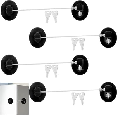 Set van 4 Zelfklevende Kindveiligheidsloten voor Kastdeuren, Koelkasten en Wasmachines - Veiligheid voor Kinderen