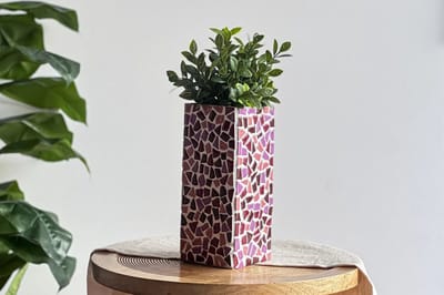 Little Creations DIY pakket - Mozaïek vaas oud-roze - Hobbypakket volwassenen - Knutselpakket voor volwassenen - mozaiek pakket