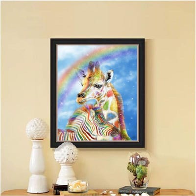 Diamant schilderij giraffe volledige boor borduurwerk kiezel diamanten voor huisdecoratie cartoon dier 20X30CM gray