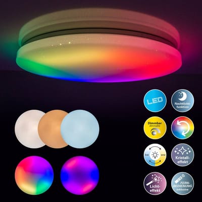 Näve LED plafondlamp Rainbow, dimbaar, RGBW nachtlampje