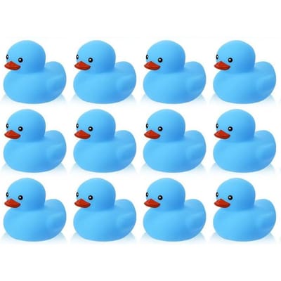 6122448Stuks Blauwe Rubberen Eendjes Mini Eend Set Speelgoed Piepende Rubberen Eendjes Schattige Drijvende Eendjes Voor Verjaardagsfeestje Bedankje