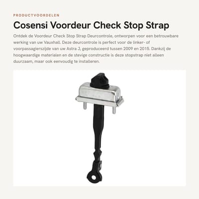 Dailygoods- Deurcontrole Zwart/Zilver - Deurstopper - Compatibel met Vauxhall Astra J MK6 2009-2015 - Linksvoor/Rechtsvoor - Scharnierriem - Praktische functie - Deurstoppers
