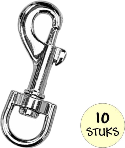 Fako Bijoux - Musketonhaak - Karabijnhaak - Sleutelhanger - Musketon Haak - Karabijn Sluiting - 58x22mm - Zilverkleurig - 10 Stuks