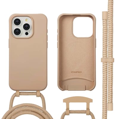 imoshion Hoesje - Geschikt voor iPhone 15 Pro - Color Backcover met afneembaar koord geschikt voor MagSafe - Nude
