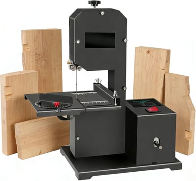 Tafelbandzaag - Houtzaagmachine - Houtbewerking - Verstelbare metalen tafel - 70 mm zaaghoogte