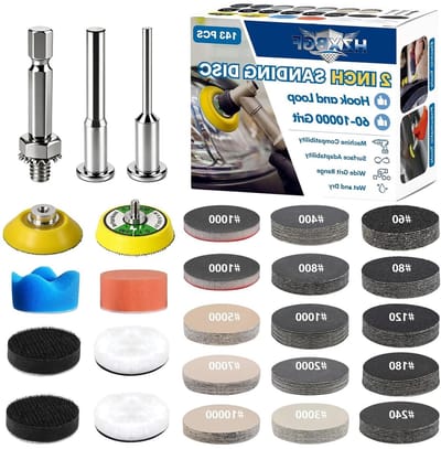 Schuurschijven Set - Polijstschijven - Oppervlak Bewerken - Compleet Grit Bereik - 143 Stuks 5 cm - Grijs