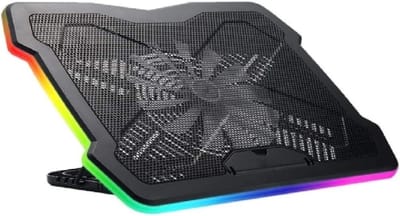 Laptop Koelpad - Laptopkoeler RGB - Oververhitting Voorkomen - Stabiele Stille Standaard - Tot 17 inch - Zwart