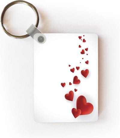 Sleutelhanger - Een illustratie van een pad van hartjes - Uitdeelcadeautjes - Plastic