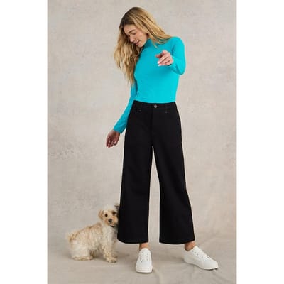 White Stuff Camille High Neck Tee Bright Teal Size: 10 | Long-Sleeved Tops Outlet | Dames | Blauw
