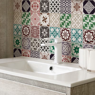 Zelfklevende tegelmuurstickers voor keuken en badkamer - 30 ZOPRA Azulejos cementtegelstickers - 30 stickers 20x20cm