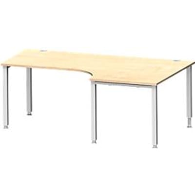 Schäfer Shop Genius hoekbureau MODENA FLEX 90°, aanbouw rechts, 4-poots vierkante buis, B 2000 mm, ahorn/wit