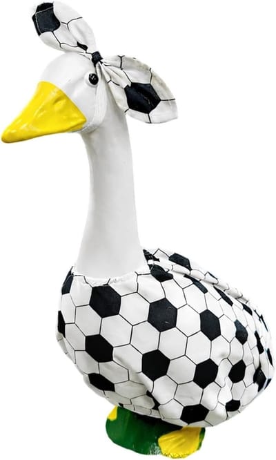 Gans Kostuum - Tuinfiguur Kleding - Themafeesten Versieren - Voetbalprint Ontwerp - 58 cm Beeld - Uniek