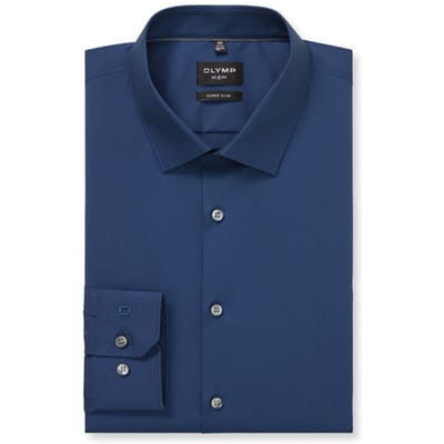OLYMP No. Six super slim fit overhemd - blauw - Strijkvriendelijk - Boordmaat: 37
