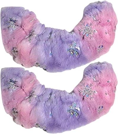 Schaatsbeschermers - Schoenhoezen - IJsschaatsen Beschermen - Vochtabsorberend Flanel - Universeel - Roze Paars