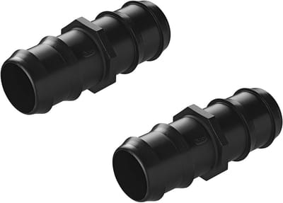 40 mm recht, 2-voudige slangtule PP voor 1 1/2 inch slangen, uv-bestendig, temperatuurbestendig tot 90 °C, ideaal voor vijver, tuin, aquarium, filter, waterleidingen, 2 stuks