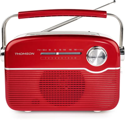 THOMSON - RETRO BLUETOOTH RADIO - SOLAR - Rood