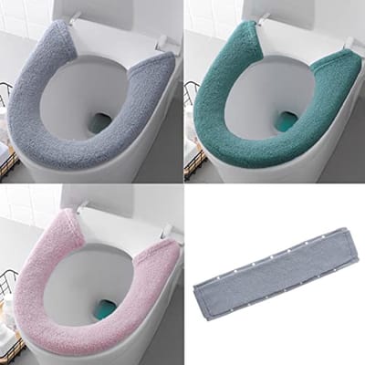 Zachte Dikkere Toiletbril Warmer Cover - 3 Stuks - Wasbaar en Herbruikbaar
