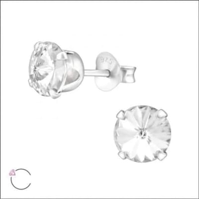 Aramat Jewels | Oorbellen | Prachtige Kristallen Oorbellen van 925 Sterling Zilver | | | |6mm | Zilver | Kinderen, Volwassenen | Verkleurd niet