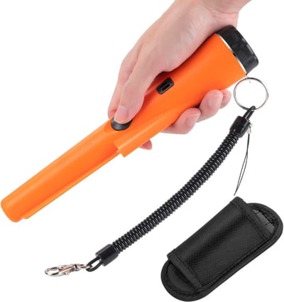 QORA® Krachtige Pinpointer Metaal Detector – Pinpointer Waterdicht – Metaaldetector voor Volwassenen en Kinderen - Oranje - 4cm x 4cm x 24cm