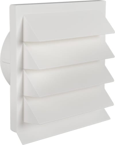 Kunststof buitenrooster Eco+ Ø125mm wit