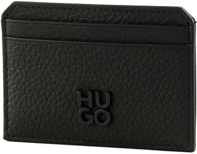 HUGO Leren Kaarthouder Nesh Cardcase Black Zwart