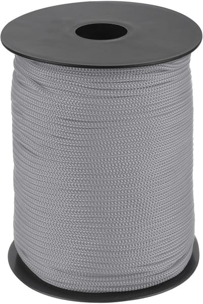 Dailygoods - QUARKZMAN Gevlochten polypropyleen touw, 3 mm, 100 m, nylon, gevlochten nylon koord, hol, voor waslijn, camping, wandelen, outdoor, doe-het-zelf, donkergrijs