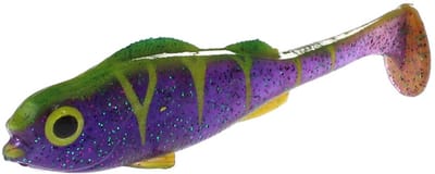 Mikado Real Fish Perch 9.5cm – Shad Kunstaas voor Baars & Snoekbaars – 4 Stuks
