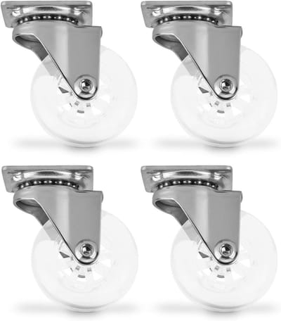 Zwenkwielen - Meubelwielen Draaibaar - Meubels Verplaatsen - Ontziet de Vloer - 50 mm Diameter - Transparant