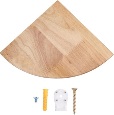 Eiken hoekplank - Opbergrek muur - Ruimte benutten - Waterbestendig ontwerp - 23 cm - Houtkleur
