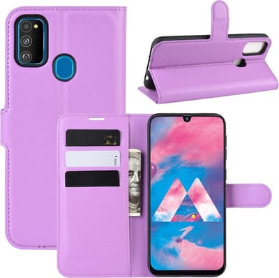 Coverup Book Case - Geschikt voor Samsung Galaxy M21 Hoesje - Paars