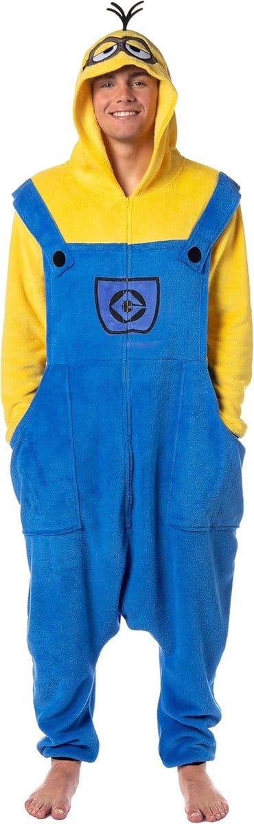 Pyjama Onesie - Nachtkleding Heren - Comfortabel Loungen - Met Capuchon - 45x35x7 cm - Geel