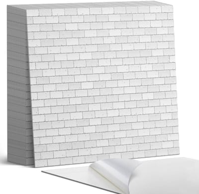 Coloray Plaktegels - Bakstenen muurpatroon Zelfklevende Tegels - 20 cm x 20 cm - Wit Plaktegels - 20 stuks - Vierkant PVC Tegels - Plaktegels Badkamer - Plaktegels Vloer - Vinyl Tegels Zelfklevend - Wandtegel Zelfklevend