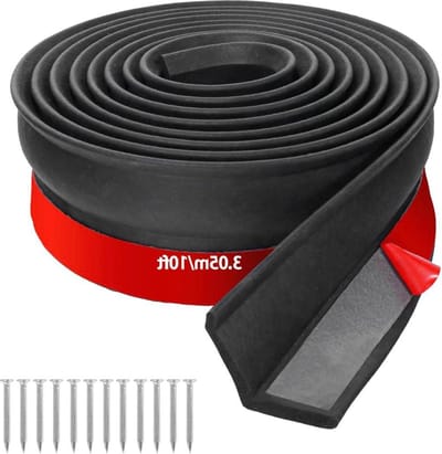3m Universele garagedeur afdichting met multifunctionele rubberen strip - waterdichte bodem afdichtstrip voor garagedeur met spijkers