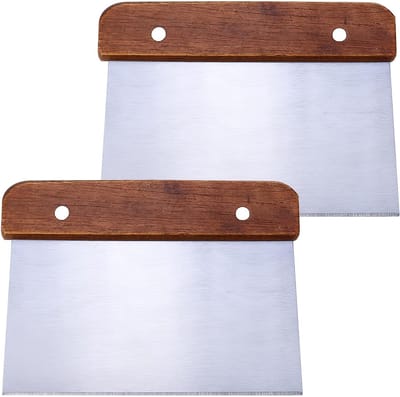 Premium Deegschraper van RVS 15 cm met Houten Handvat - Bakaccessoires voor Brooddeeg en Zuurdesem