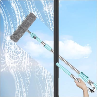 Raamreiniger - Glasbewassing Tool - Ramen Schoonmaken - U-vormig Ontwerp - Verstelbaar 135cm - Grijs