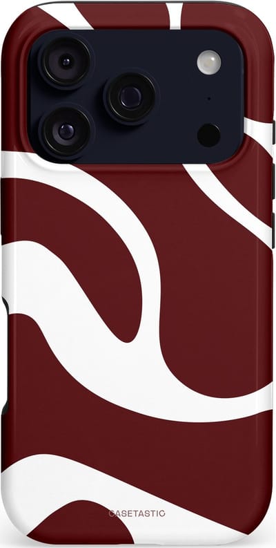 Casetastic hoesje geschikt voor Apple iPhone 17 Pro - MagSafe - Dubbellaagse bescherming - Bordeaux Swirl - Fashion Case - Bordeaux Wit