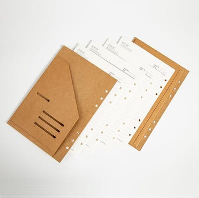 Vultera A5 navulling gelinieerd – 6 gaten – 100 vellen ivoorwit papier – refill voor notitieboek & journal
