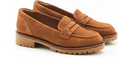 Damart - Amortyl mocassins met studded details - Dames - Bruin - 37