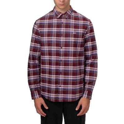 Overhemd Lange Mouw Tommy Hilfiger Chemise manches longues Tommy Jeans Oxford tartan bordeaux