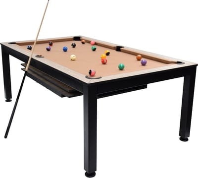 NORTH Essence Pooltafel/Eettafel Zwart/Eik 7FT