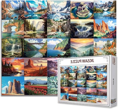 Legpuzzel 1000 stukjes - Landschap puzzel - Ontspanning thuis - Gerecycled puzzelbord - 50x70cm - Kleurrijk