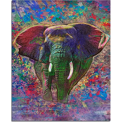 Kleurrijke olifant 5D DIY diamant schilderij dier volledige ronde diamant borduurwerk 20X30CM