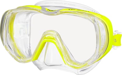 TUSA Freedom Tri-Quest – Panoramische duikbril & snorkelmasker met extra breed zichtveld – CrystalView glas – Transparant/Geel - M3001 FY