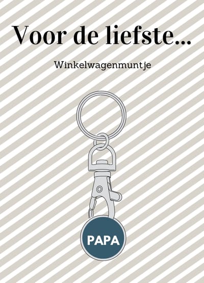 Winkelwagenmuntje - Voor De Liefste Papa! - Sleutelhanger - Cadeauartikel - Gift - Cadeau