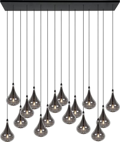 Lucide TEARS - Hanglamp - LED Dimbaar - G4 - 16x1,5W 3000K - Zwart
